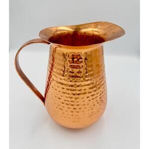 Green EOS Pure Copper Hammered 8” Water Pitcher